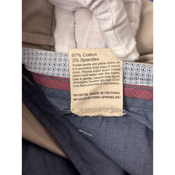 New Perk Pants 34 x 32 Mens Slim Fit Stretch Feel Good Chino - Picture 7 of 7